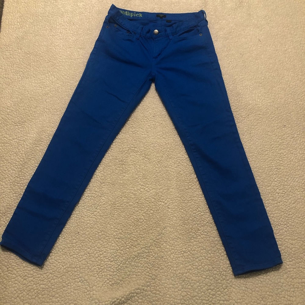 J. Crew Toothpick Blue Skinny Pants Size 26 (2)